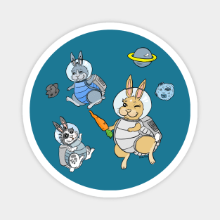 Space bunny astronauts Magnet